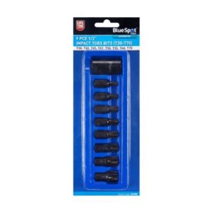 Blue Spot Tools 9 PCE 1/2" Impact Torx Bits (T30-T70)