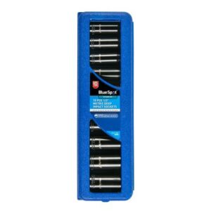 Blue Spot Tools 10 PCE 1/2" Metric Deep Impact Sockets (10-24mm)