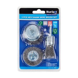 Blue Spot Tools 3 PCE Hex Shank Wire Cup Brush Set