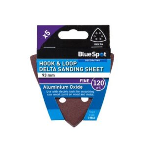 Blue Spot Tools 93mm 5 Pack 120 Grit Delta Sanding Sheets