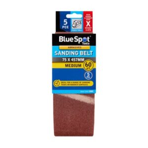 Blue Spot Tools 5 PCE 75 x 457mm Sanding Belt 60 Grit