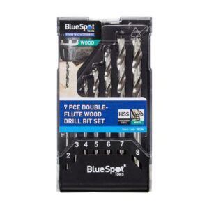 Blue Spot Tools 7 PCE Double-Flute Wood Drill Bit Set (2-8mm)