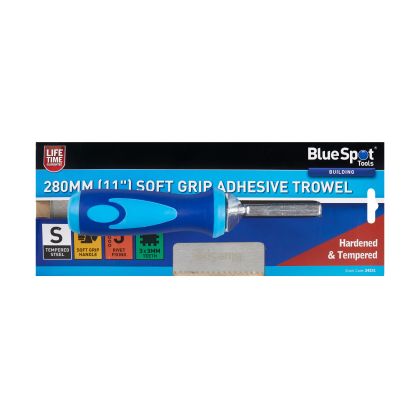Blue Spot Tools 280mm (11") Soft Grip Adhesive Trowel (3x3mm Teeth)