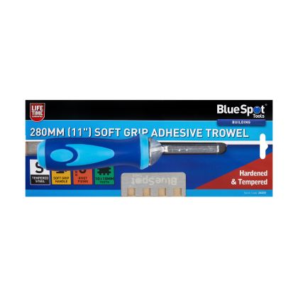 Blue Spot Tools 280mm (11") Soft Grip Adhesive Trowel (10x10mm Teeth)