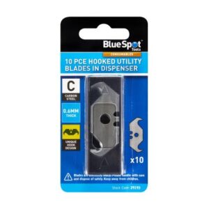 Blue Spot Tools 10PCE Hooked Utility Blades In Dispenser