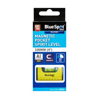 Blue Spot Tools 100MM (4") Magnetic Pocket Spirit Level