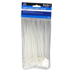 Blue Spot Tools 100 PCE 3.6mm X 150mm White Cable Ties