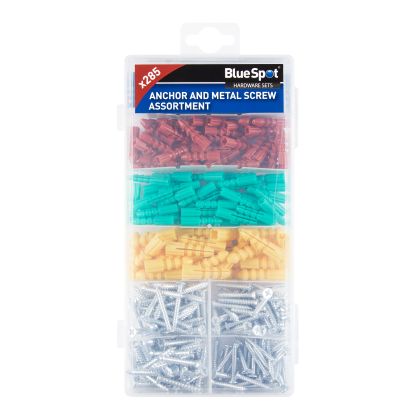Blue Spot Tools 285 PCE Assorted Anchor And Metal Screw Set