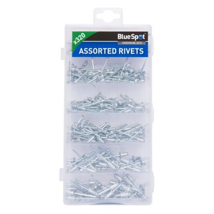Blue Spot Tools 320 PCE Assorted Blind Rivet Set (2.4mm, 3.2mm, 4.0mm, 4.8mm)