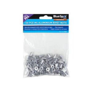 Blue Spot Tools 100 PCE M4 Aluminium Rivet Nuts