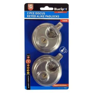 Blue Spot Tools 2 PCE 70mm Discus Keyed Alike Padlocks
