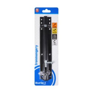 Blue Spot Tools Ironmongery 200mm Black Powder Coated Tower Bolt