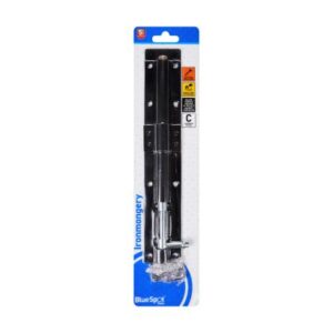 Blue Spot Tools Ironmongery 250mm Black Powder Coated Tower Bolt