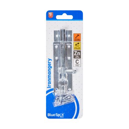 Blue Spot Tools Ironmongery 102mm Zinc Plated Tower Bolt