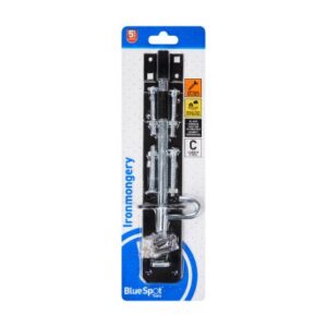 Blue Spot Tools Ironmongery 200mm Black Powder Coated Brenton Bolt